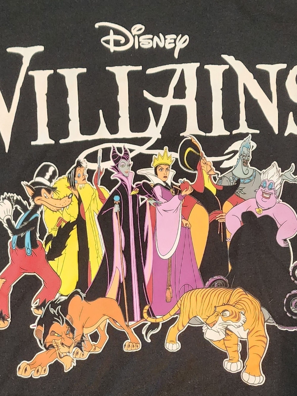 Disney Black Villains Graphic Tee with Colorful Disney Villains